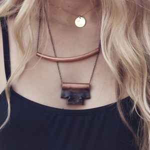 Solid Copper Simple Statement Necklace
